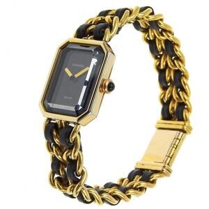 Chanel Metal And Leather Premiere Rock Quartz Watch